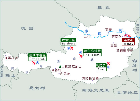 奥地利地图_旅游视觉_奥地利Austria_中欧_互